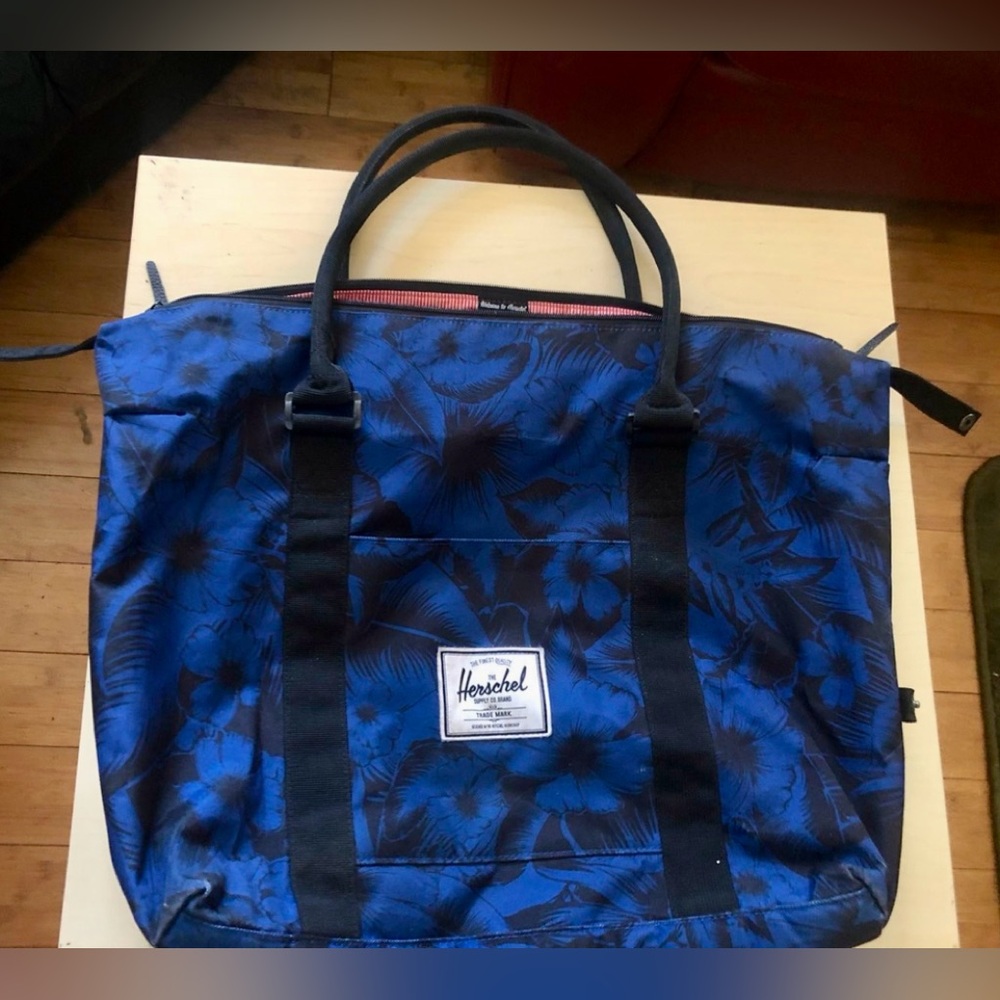 Herschel Supply Company Jungle Black and Blue Floral Weekender Duffel Bag